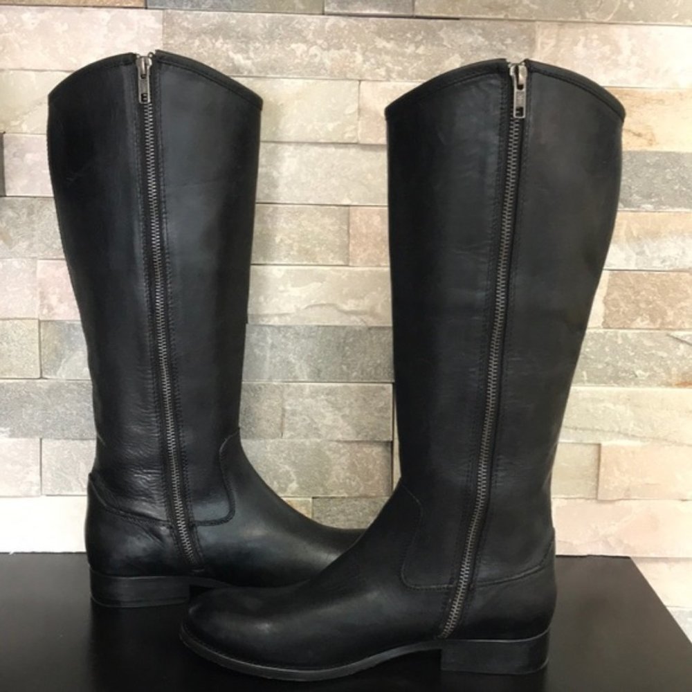 Frye Melissa Knee-high Zip Riding Moto Leather - Picture 13 of 16